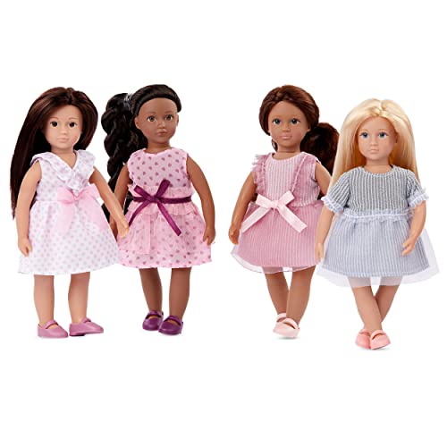 Lori – 4 Kleine Puppen – 15 cm Mini Puppen mit modischen Outfits – mit Puppenzubehör & Puppenkleidung – Diverse Haut- und Haarfarben – Spielzeug für Kinder ab 3 Jahren – Nina, Amaya, Chen & Flora von Lori