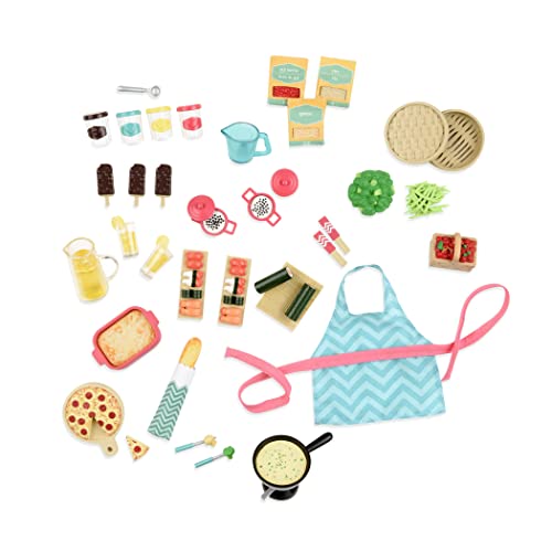 Lori Gourmet Essen Set, Zubehör für 15 cm Mini Puppen – Puppenzubehör mit Accessoires, Lebensmittel, Sushi, Pizza und mehr – Spielzeug für Kinder ab 3 Jahre von Lori