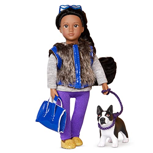 Lori Puppe Ilyssa und Hund Indigo – Mini Puppe 15 cm mit Puppenkleidung und schwarzen langen Haaren, Tasche, Sonnenbrille – Spielzeug für Kinder ab 3 Jahre Lori Puppe Ilyssa und Hund Indigo – Mini Puppe 15 cm mit Puppenkleidung und schwarzen langen Haaren, Tasche, Sonnenbrille – Spielzeug für Kinder ab 3 Jahre von Lori