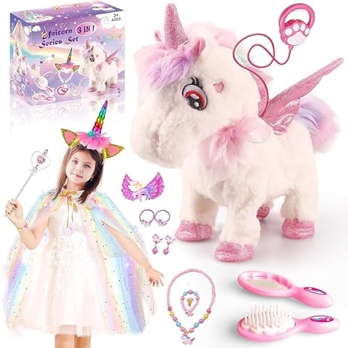 Losbenco Einhorn Spielzeug Geschenk für Mädchen Alter 3-8 Jahre alt, Gehendes Einhorn Plüschtier mit Musik, Kleinkind Plüschtier Set mit Anzieh-Schmuck für Kinder Geburtstag Geschenk Losbenco Einhorn Spielzeug Geschenk für Mädchen Alter 3-8 Jahre alt, Gehendes Einhorn Plüschtier mit Musik, Kleinkind Plüschtier Set mit Anzieh-Schmuck für Kinder Geburtstag Geschenk von Losbenco