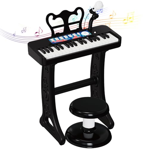Losbenco Kinder Klavier, 37 Tasten elektronisches Keyboard mit Mikrofon und Hocker, praktische abnehmbare Kleinkind Klavier Keyboard Spielzeug, Geburtstagsgeschenk für 3 4 5 6 7 Jahre alt Mädchen Losbenco Kinder Klavier, 37 Tasten elektronisches Keyboard mit Mikrofon und Hocker, praktische abnehmbare Kleinkind Klavier Keyboard Spielzeug, Geburtstagsgeschenk für 3 4 5 6 7 Jahre alt Mädchen von Losbenco