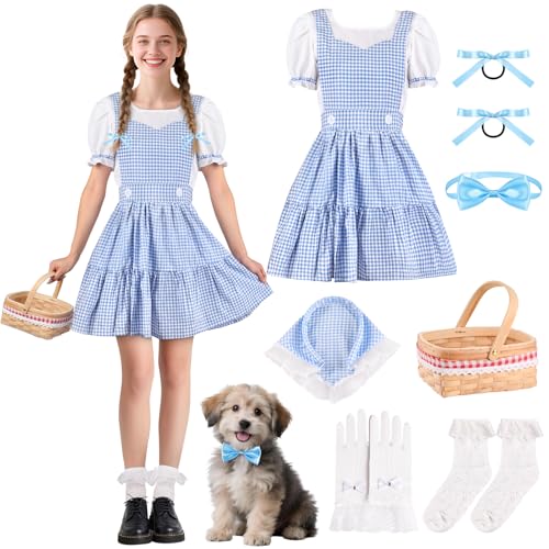 Loscola Halloween-Kostüme für Damen, Buch-Geschichtenbuch-Charakter-Kostüme für Frauen, Mädchen, Halloween-Kostüm, Erwachsenen-Frauen-Outfit, Blau, M von Loscola