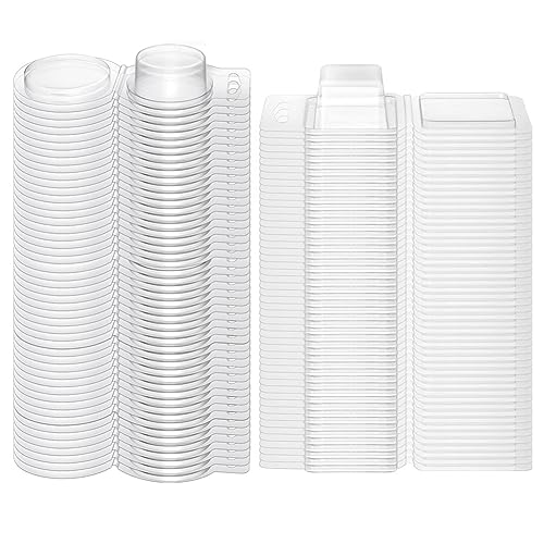Losueeun 100 Stück Transparente Leere Kunststoff-PET-Einzelwürfel-Wachsschmelz-Clamshells-Behälterformen von Losueeun