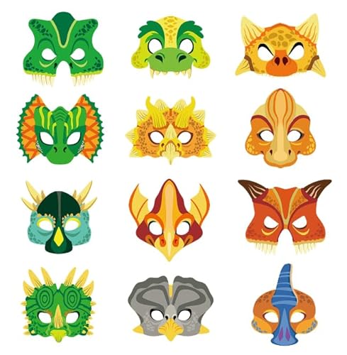 Losuya 12 Stück Dschungeltiere Dinosaurier Party Papier Maske Augenmasken Dinosaurier Geburtstag Party Dekoration Supplies Losuya 12 Stück Dschungeltiere Dinosaurier Party Papier Maske Augenmasken Dinosaurier Geburtstag Party Dekoration Supplies von Losuya