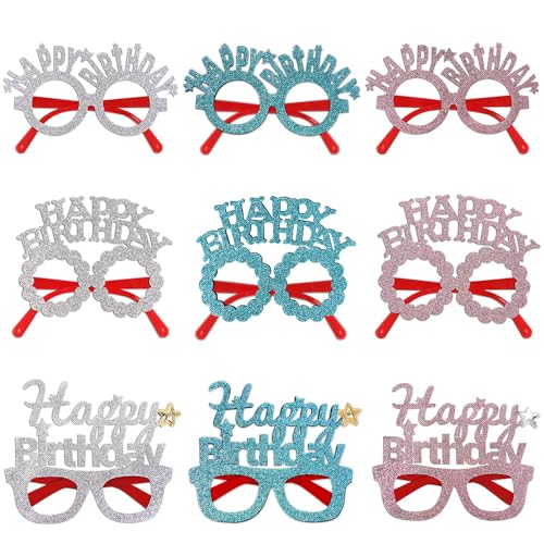 Losuya 6 Stück Happy Birthday Brillen Glitzer Spaß Party Wimpern für Geburtstage Photo Booth Requisiten Party Geschenke Losuya 6 Stück Happy Birthday Brillen Glitzer Spaß Party Wimpern für Geburtstage Photo Booth Requisiten Party Geschenke von Losuya