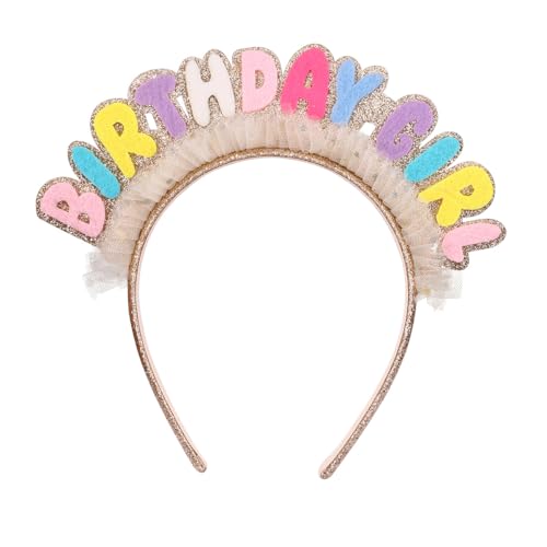 Losuya Buntes Haarband für Mädchen zum Geburtstag, Chiffon, Prinzessinnen-Diadem für Geburtstagsparty, Haardekoration Losuya Buntes Haarband für Mädchen zum Geburtstag, Chiffon, Prinzessinnen-Diadem für Geburtstagsparty, Haardekoration von Losuya