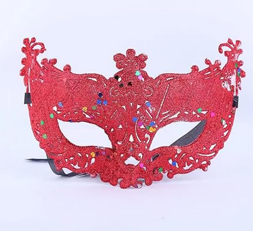 Losuya Maskerade-Maske, Ballmasken für Männer und Frauen, venezianische Masken, Party, Abend, Abschlussball, Bachelorette, Party, Kostüme, Accessoires, Dekorationen (rot) von Losuya