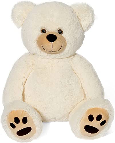 LotFancy Teddybär Kuscheltier 50cm, Plüschtier Stofftier Teddy, Süßes Geschenk für Kinder Mädchen Freundin, Geburtstag, Valentinstag, Weihnachten, Beige von LotFancy