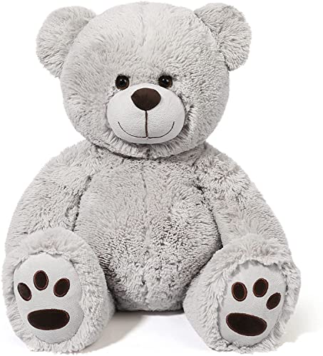 LotFancy Teddybär Kuscheltier 50cm, Plüschtier Stofftier Teddy, Süßes Geschenk für Kinder Mädchen Freundin, Geburtstag, Valentinstag, Weihnachten, Grau von LotFancy