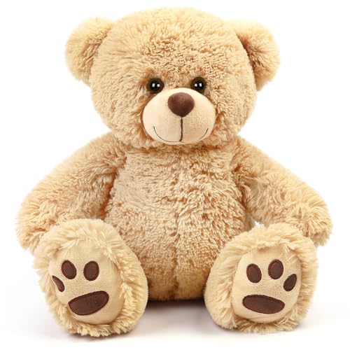 LotFancy Teddybär Plüschtier Kuscheltiere 43 cm, großer Braunbär, Süße Stofftier Spielzeug mit Fußabdrücken, Geschenke für Kinder Mädchen Freundin, Geburtstag, Hellbraun LotFancy Teddybär Plüschtier Kuscheltiere 43 cm, großer Braunbär, Süße Stofftier Spielzeug mit Fußabdrücken, Geschenke für Kinder Mädchen Freundin, Geburtstag, Hellbraun von LotFancy