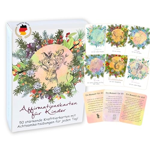 Affirmationskarten für Kinder und Jugendliche. 50 Achtsamkeitskarten Krafttierkarten mit Achtsamkeitsübungen für Selbstvertrauen. Realistischer Tierdarstellung gemäß Montessori-Pädagogik Affirmationskarten für Kinder und Jugendliche. 50 Achtsamkeitskarten Krafttierkarten mit Achtsamkeitsübungen für Selbstvertrauen. Realistischer Tierdarstellung gemäß Montessori-Pädagogik von Lotus Licht