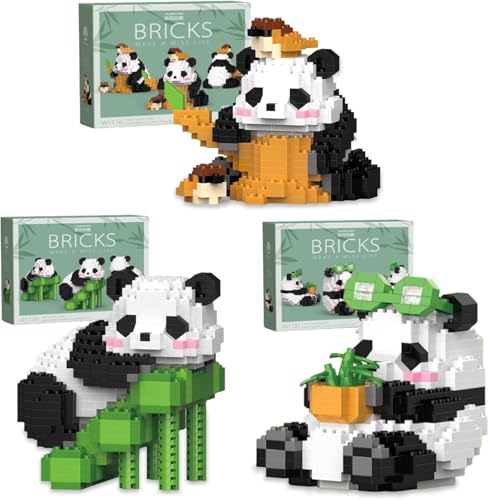 Lotvic 3 Stück Panda Geschenk, 1270 Stücke Baustein Panda, Niedlich Mini Bausteine, Panda Geschenk für Erwachsene, Kinder ab 8 Lotvic 3 Stück Panda Geschenk, 1270 Stücke Baustein Panda, Niedlich Mini Bausteine, Panda Geschenk für Erwachsene, Kinder ab 8 von Lotvic