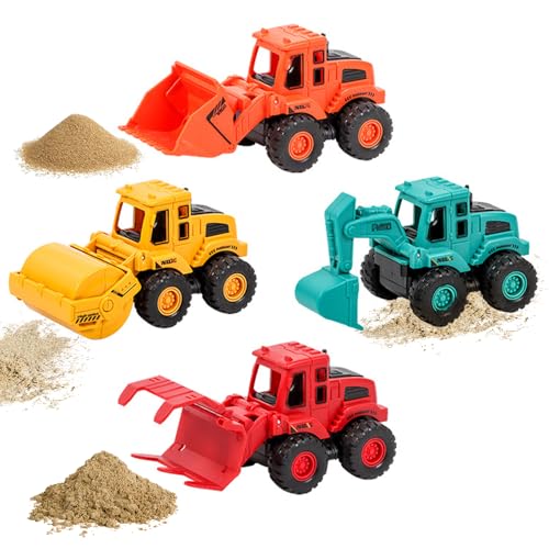 Lotvic 4 Stück Sandspielzeug Bagger, Sand Toy Digger Sandpit Digger Toy, Construction Site Vehicles, Digger Toy, Construction Vehicles Toy, Baby Toy Car Set, Gift for Children from 3 4 5 Years von Lotvic