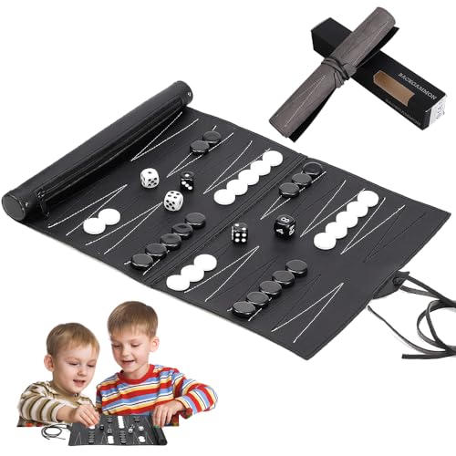 Lotvic Backgammon Spiel Set, Reisespiel zum Aufrollen, Backgammon Brettspiel, Backgammo Set, Klassisches für Erwachsene, Spielfeld BxT: 34.5 * 25.5cm, inkl. Zubehör, Lederoptik Lotvic Backgammon Spiel Set, Reisespiel zum Aufrollen, Backgammon Brettspiel, Backgammo Set, Klassisches für Erwachsene, Spielfeld BxT: 34.5 * 25.5cm, inkl. Zubehör, Lederoptik von Lotvic