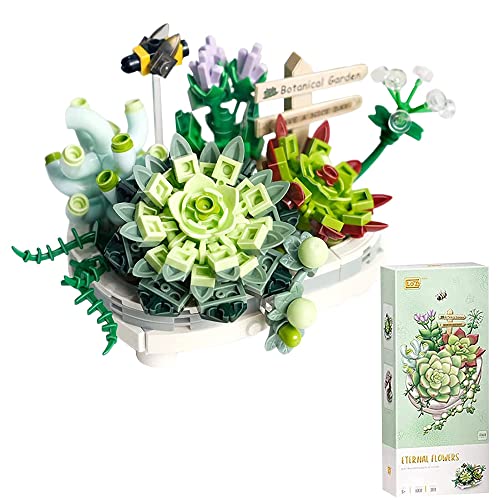 Lotvic Blumenstrauß Baustein, Kunstpflanzen für Erwachsene mit Exquisiten Verpackungsboxen, Home Deko, Zimmerdeko, Geschenk für Frauen und Männer, Botanik-Kollektion von Lotvic