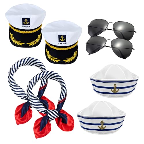 Lotvic Captain Hat Sailor Ship Cap und Schal von Lotvic