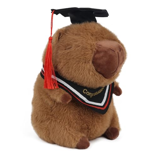 Lotvic Capybara Kuscheltier, 23cm Capybara Plüschtier mit Doktorhut, Capybara-Puppe zum Schulabschluss, Wasserschwein Kuscheltier, Geschenke zum Bachelor Abschluss Lotvic Capybara Kuscheltier, 23cm Capybara Plüschtier mit Doktorhut, Capybara-Puppe zum Schulabschluss, Wasserschwein Kuscheltier, Geschenke zum Bachelor Abschluss von Lotvic