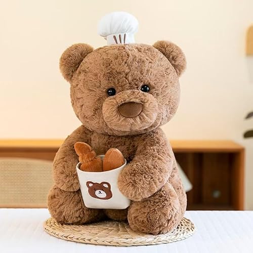 Lotvic Chef-Bär-Puppe ausgestopftes Bärenspielzeug Kuscheltiere Bär gefüllte Puppendekoration Stopfte Bärenpuppe dekorative Bärenpuppe Kuscheltier für Teenager Kochsachen Plüsch Braun von Lotvic