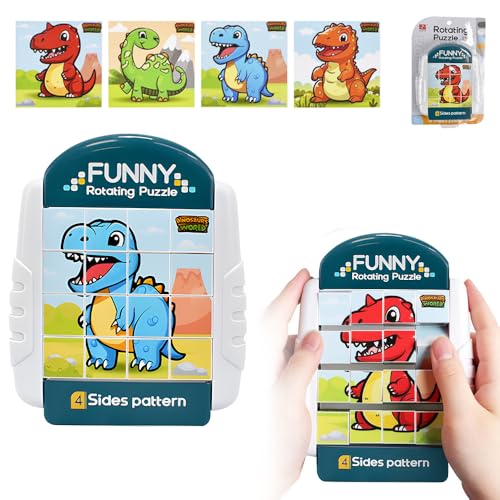 Lotvic Dinosaurier Drehbares Puzzle, 16 Teile Rotierendes Puzzle, 4-in-1 Puzzle, Fidget Toys, Montessori Puzzle für Kinder, Beschäftigung Lernspiele Knobelspiele, Geduldspiele, Geschenk für Kinder Lotvic Dinosaurier Drehbares Puzzle, 16 Teile Rotierendes Puzzle, 4-in-1 Puzzle, Fidget Toys, Montessori Puzzle für Kinder, Beschäftigung Lernspiele Knobelspiele, Geduldspiele, Geschenk für Kinder von Lotvic