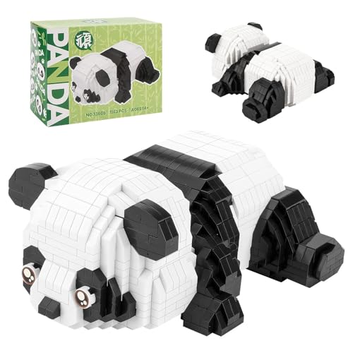 Lotvic Mini Panda Bausteine, Panda Bauspielzeug, Mini Tiere Bausteine Set, Panda Baustein Bauspielzeugsteine, Geschenke für Erwachsene, Kinder, für Kinder ab 14+ Jahren von Lotvic