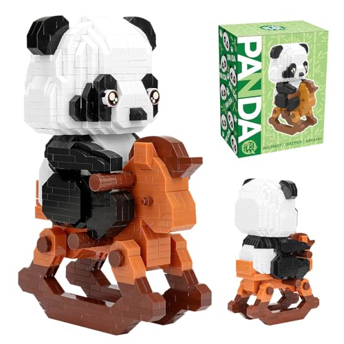 Lotvic Panda Bausteine Set, Mini Panda Bausteine, Panda Bauspielzeug, Panda Baustein Konstruktionsspielzeug, Geschenke für Erwachsene, Kinder, für Kinder ab 14+ Jahren, Nette Home Decors von Lotvic