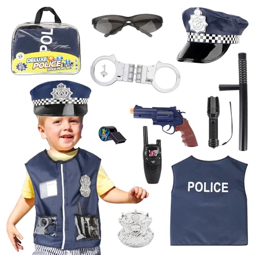 Lotvic Polizei Kostüm Kinder, Polizeikostüm Set mit Weste Polizeimütze Handschellen Walkie, Polizei Spielzeug für Jungen Halloween Karneval Cosplay 4 bis 6 Jahre Lotvic Polizei Kostüm Kinder, Polizeikostüm Set mit Weste Polizeimütze Handschellen Walkie, Polizei Spielzeug für Jungen Halloween Karneval Cosplay 4 bis 6 Jahre von Lotvic