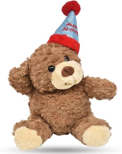 Lotvic Teddy Plüschtier,Teddy mit Kuchen und Hat, Nette Plüsch Spielzeug Niedliche Kuscheltier Plüschbär für Mädchen Jungen Kinder Partei Weihnachten Geburtstag von Lotvic