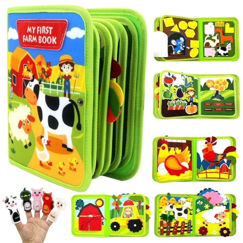 YANGUN Quiet Book mit Bauernhof Thema, 20 in 1 Filzbuch Busy Board, Busy Book Weichem Filz Educational für frühe Bildung, Feinmotorik, Sensorik, Kreativität, Montessori Spielzeug ab 1 2 3 4 5 6 Jahr YANGUN Quiet Book mit Bauernhof Thema, 20 in 1 Filzbuch Busy Board, Busy Book Weichem Filz Educational für frühe Bildung, Feinmotorik, Sensorik, Kreativität, Montessori Spielzeug ab 1 2 3 4 5 6 Jahr von Lotvic