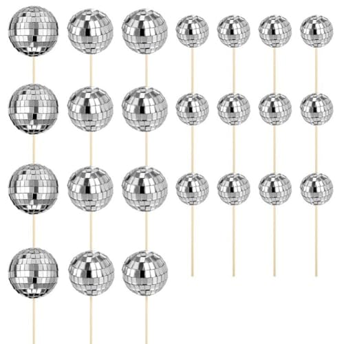 Loufy 24 Stück Disco Ball Cupcake Toppers Geburtstag Kuchen Topper Disco Ball Cake Picks Thema Kuchen Dekoration für Disco Thema Loufy 24 Stück Disco Ball Cupcake Toppers Geburtstag Kuchen Topper Disco Ball Cake Picks Thema Kuchen Dekoration für Disco Thema von Loufy