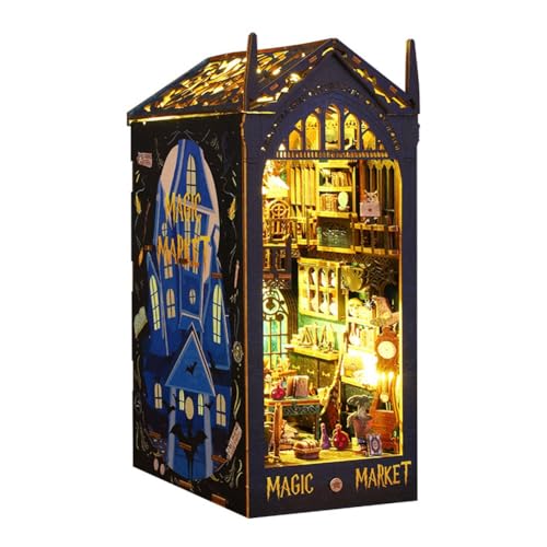 Loufy DIY Book Nook Miniatur Kits für Erwachsene, 3D Holzpuzzle Miniaturhaus Kit für Book Nook Regal Einsatz Dekor Langlebig Einfach zu bedienen von Loufy