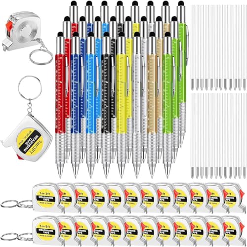 Loufy Multifunktionales Stift-Geschenkset, inklusive Maßband, 6-in-1 praktischer Stift, geeignet für Männergeburtstagsgeschenke, 24 Stück, einfach zu bedienen von Loufy