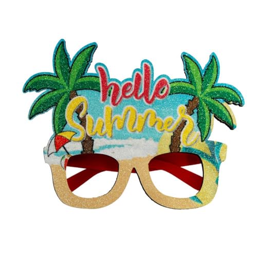 Loufy Sommer-Hawaii-Brille, Tropisches Thema, Partydekoration, Kokosnussbaum-Fotobrillengestell, H von Loufy