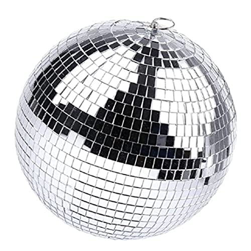 Loufy Spiegel-Discokugel mit hängendem Ring für Lichteffekt-Party, Heimdekoration, Club-Bühne (8 Zoll) von Loufy