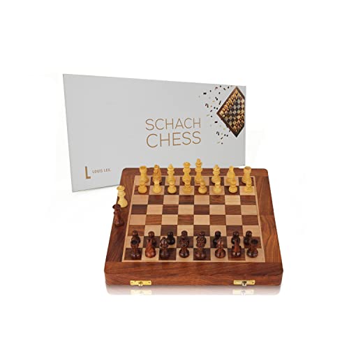 Louis Lex. Schachspiel - hochwertiges magnetisches klappbares Schachbrett/ für Kinder und Erwachsene 25cm x 25 cm/Wooden Chess Made of Rosewood von Louis Lex.