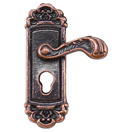 Louttary Puppenhaus, Türschloss, 1:12, Legierung, Retro, Haus, Miniatur, Türschloss, Puppe, Möbel, Zubehör, Griff, rechts, Türschloss, Schlüssel, Bühne, Zubehör, 8 Stück von Louttary
