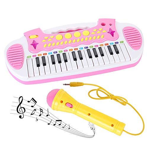 Piano Toys Keyboard für 3 4 5 Jahr alte Mädchen Geburtstagsgeschenk Kleinkind Musik Spielzeug Instrument mit Mikrofon 31 Tasten Rosa von Love&Mini
