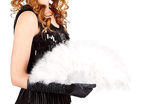 Fächer aus synthetischen Federn für Damen, Karneval, Weiß, Burlesque, Geschenkidee für Weihnachten, Geburtstag, Party von LoveLegis