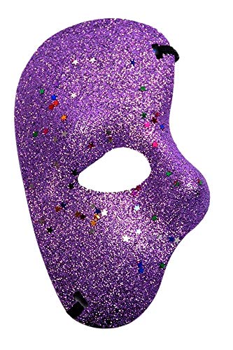 LoveLegis Halbe Gesichtsmaske - Geist der Oper - gefärbt mit Glitzer - Kostüm - Verkleidung - Karneval - Halloween - Cosplay - Geschenkidee für Weihnachten und Geburtstag - lila von LoveLegis