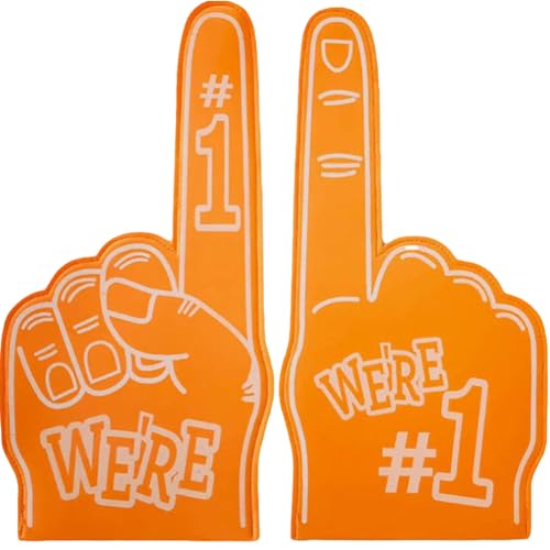 Lovehomily 1 Stück Riesen-Finger-Handfläche, Siegesgeste, Jubel-Event-Handschuhe, Cartoon-Riesen-Jubel Nr. 1 Finger, Sport-Event, Spiele, Feier, Jubel-Requisiten (orange) von Lovehomily