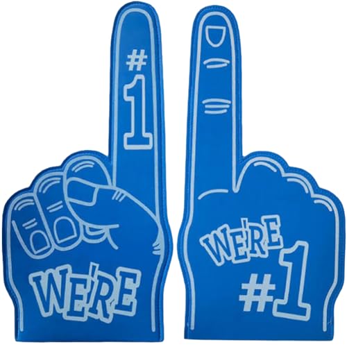 Lovehomily 1 Stück Riesen-Finger-Handfläche, Siegesgeste Nr. 1, Spiele-Cheer-Handschuhe, Cartoon-Riesen-Jubel-Nr. 1-Finger, Sport-Event, Spiele, Feier, Cheer-Requisiten (blau) von Lovehomily