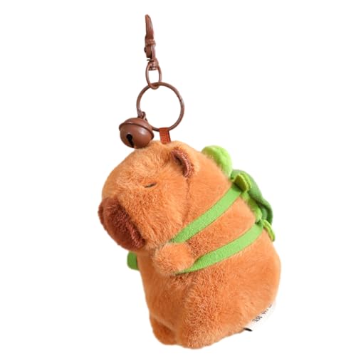 Lovehomily Capybara Plüsch-Schlüsselanhänger, Puppenspielzeug, realistische Erdbeerhaube, Capybara-Anhänger, Schlüsselanhänger, lustige Puppe von Lovehomily