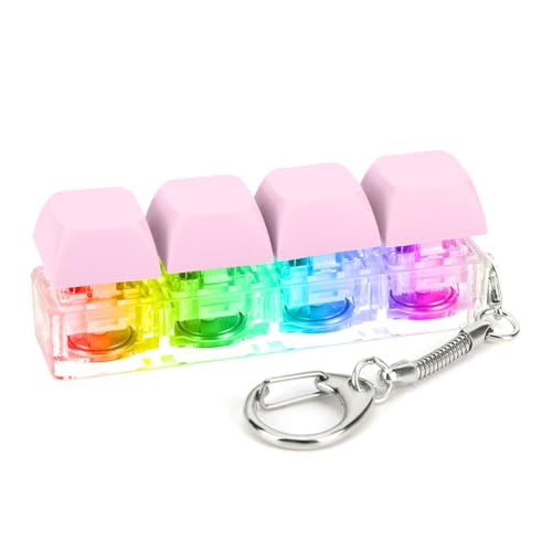 Lovehomily Tastatur-Zappel-Schlüsselanhänger, 4 Tasten, Tastatur-Dekompressionsspielzeug mit LED-Licht, Tastatur-Klicker-Spielzeug, Knopf-Stressabbau for Erwachsene, um Stress abzubauen, die von Lovehomily