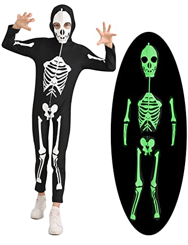 Lovekider Nachtleuchtendes Skelett-Kostüm für Kinder, Halloween-Overall, gruseliger Cosplay-Overall mit Reißverschluss, 5–14T, Skelett, 5–6 Jahre Lovekider Nachtleuchtendes Skelett-Kostüm für Kinder, Halloween-Overall, gruseliger Cosplay-Overall mit Reißverschluss, 5–14T, Skelett, 5–6 Jahre von Lovekider