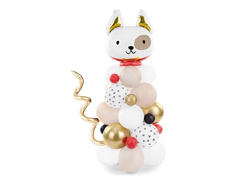 Luftballon Set Hund – 83x155 cm Party-Deko mit Hundemotiv, Ballons in Gold, Weiß & Schwarz – Ideal für süße Kindergeburtstage, Tierliebhaber & Hunde-Mottoparty von Lovely Balloon