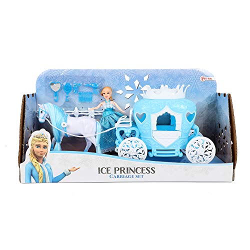 Toi-Toys Eisprinzessin-Pferd mit Kutsche in Einer Schachtel, Figur, 12879A, Mehrfarbig von Toi-Toys