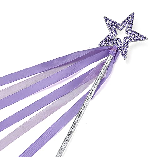 Lovelyshop Lavendel kristall-Metallstern-Feenstab mit Schleife für Mädchen, Halloween-Dekorationen von Lovelyshop