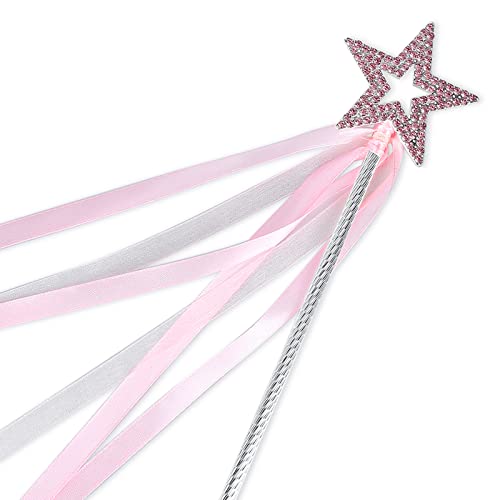 Lovelyshop Pink Crystal Metal Star Fairy Zauberstab mit Schleife für Mädchen Halloween Dekorationen von Lovelyshop