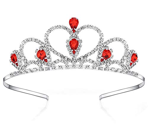 Lovelyshop Rot Gems Strass Tiara für kleines Mädchen in Halloween Geburtstag Prinzessin Party von Lovelyshop