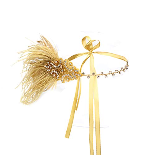 1920er Jahre Kopfschmuck Great Gatsby Accessoires Flapper Stirnband Hochzeit Kopfschmuck für Braut brüllende 20er Jahre Art Deco Haarspange – Einheitsgröße von Lovfingu
