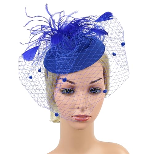 Brüllende 20er Jahre Flapper Accessoire für Frauen Great Gatsby 1920er Jahre Accessoires für Frauen Elegante Kopfbedeckung C08-Blau von Lovfingu
